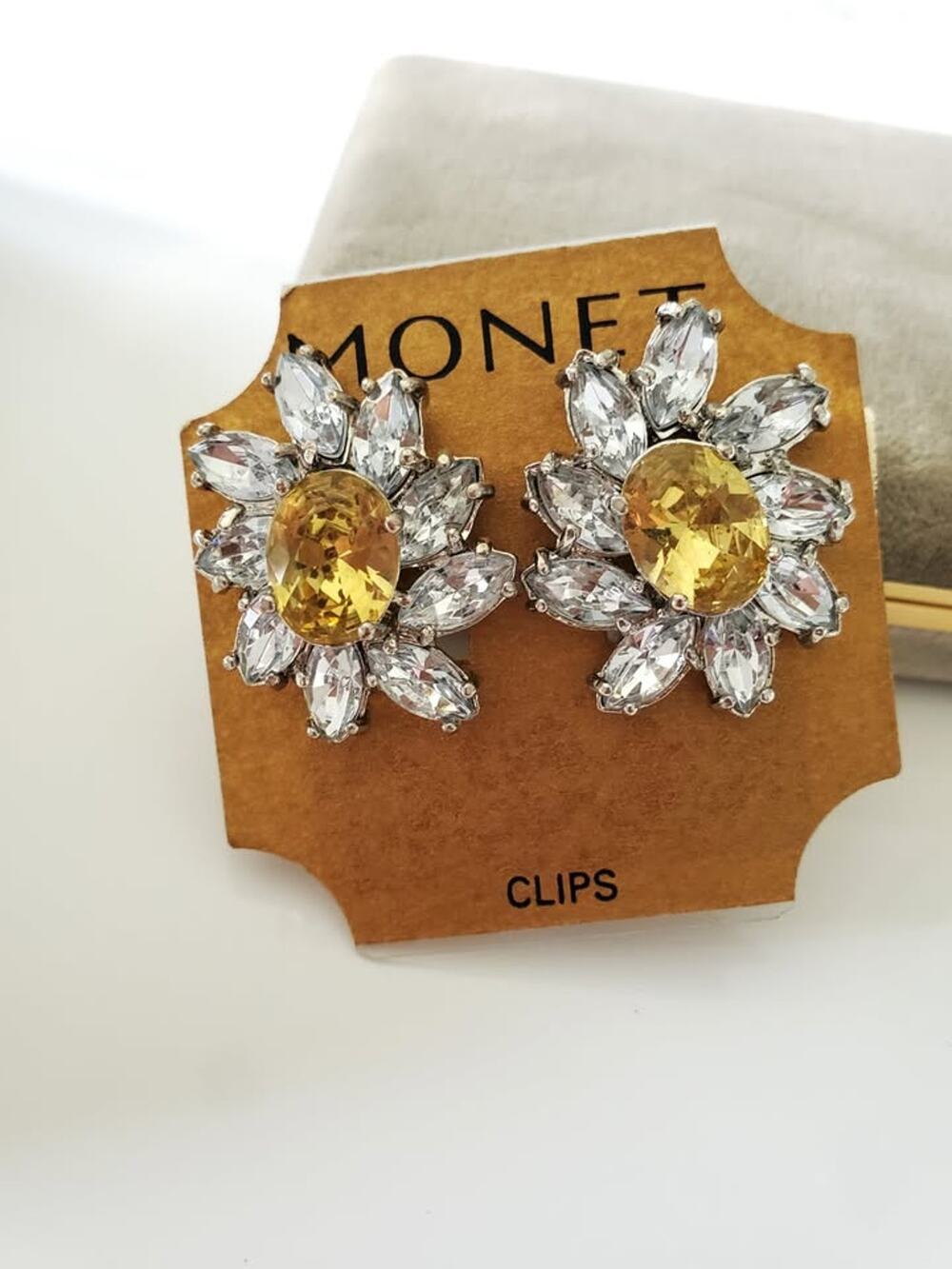 Monet Designer Floral Clip-On Earrings